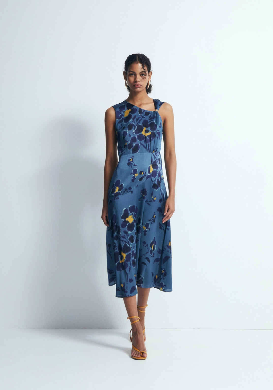 Metallic Hardware Dress - Blue