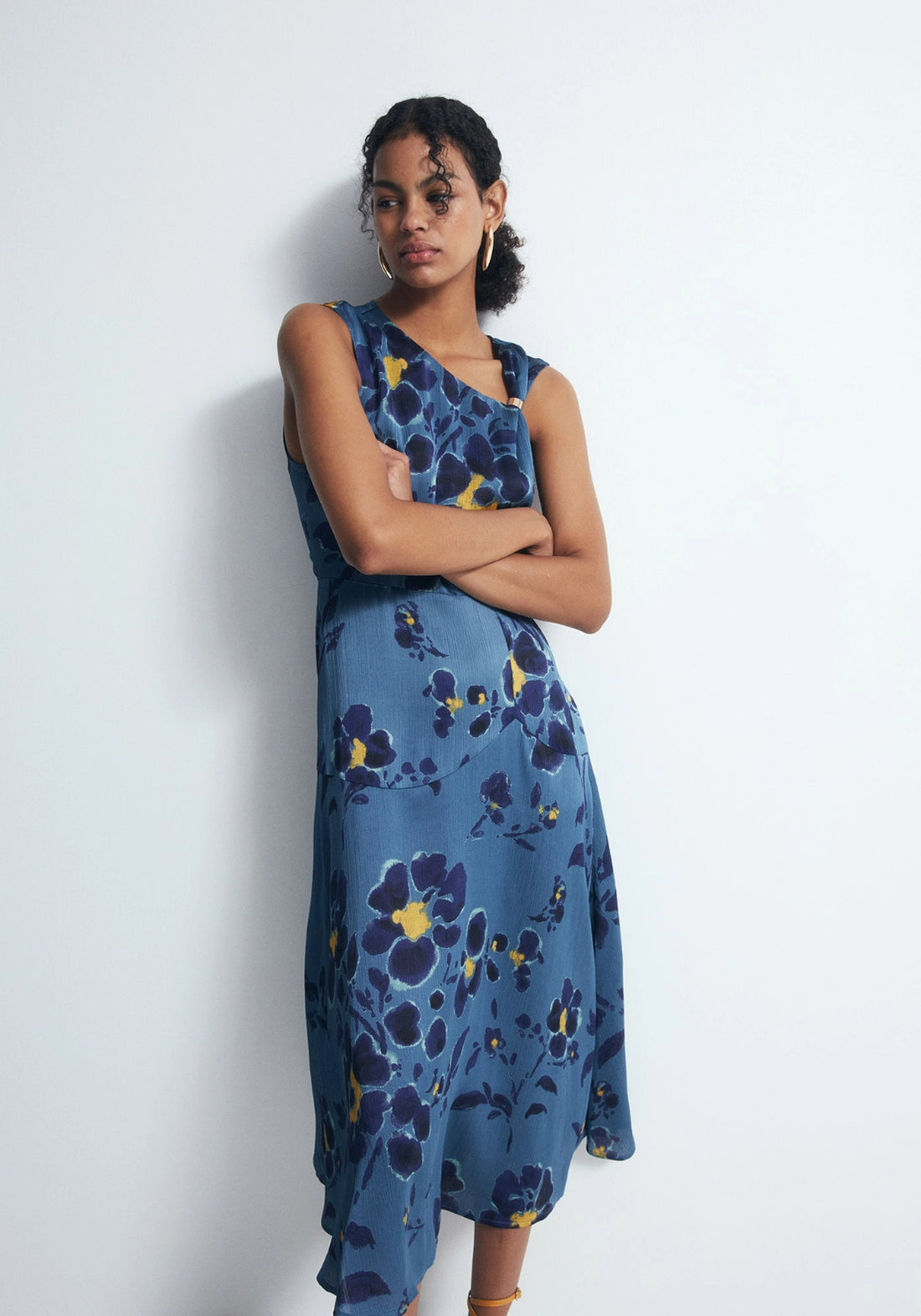 Metallic Hardware Dress - Blue