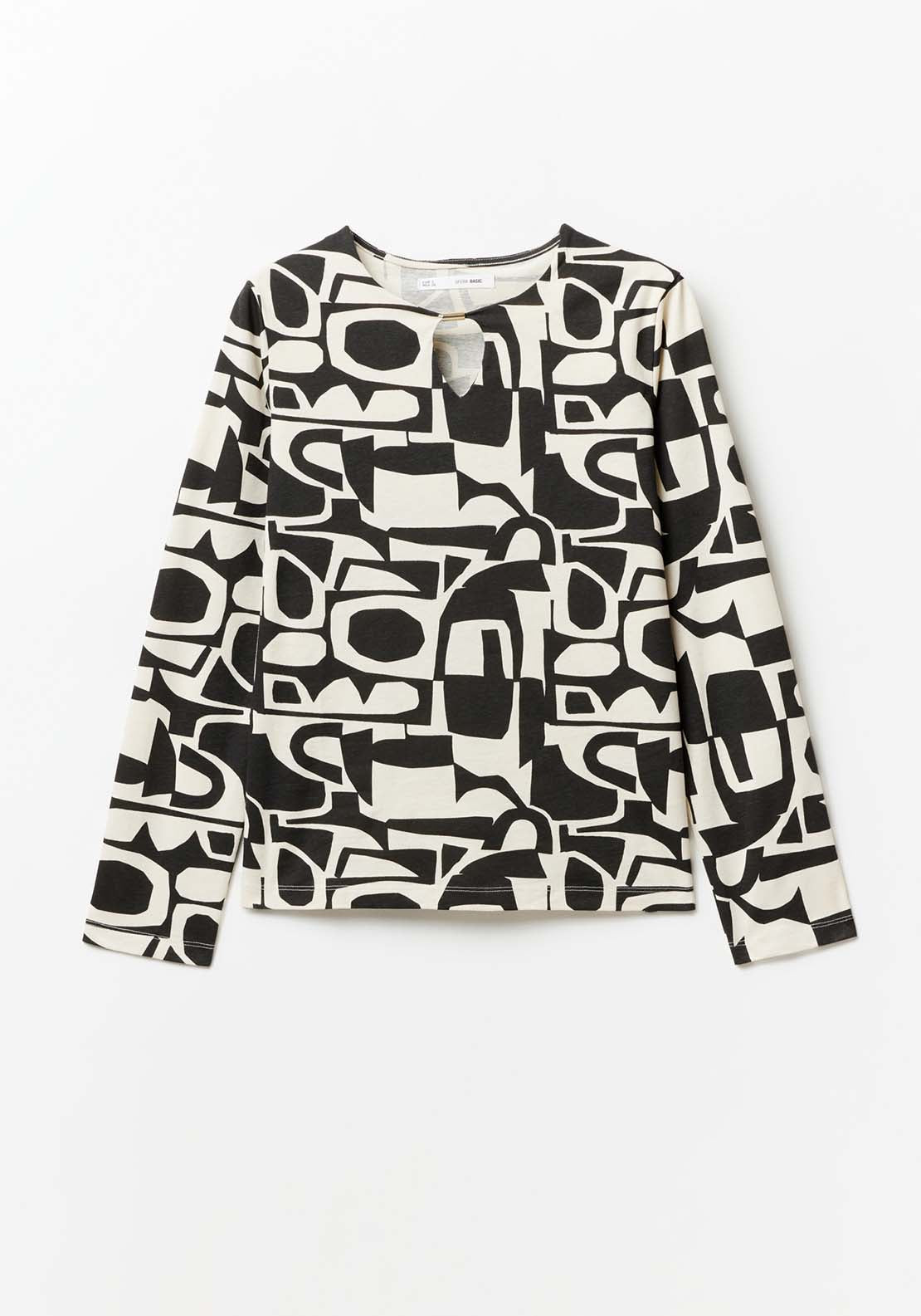 Sfera Printed Top - White 5 Shaws Department Stores