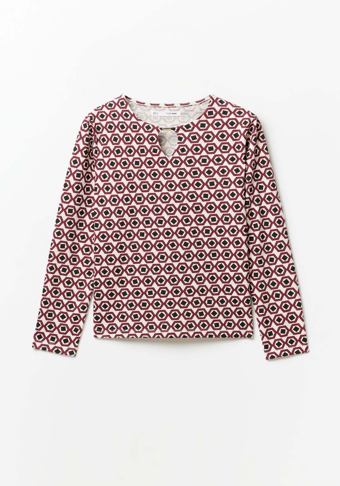 Sfera Printed top - Burgundy 5 Shaws Department Stores