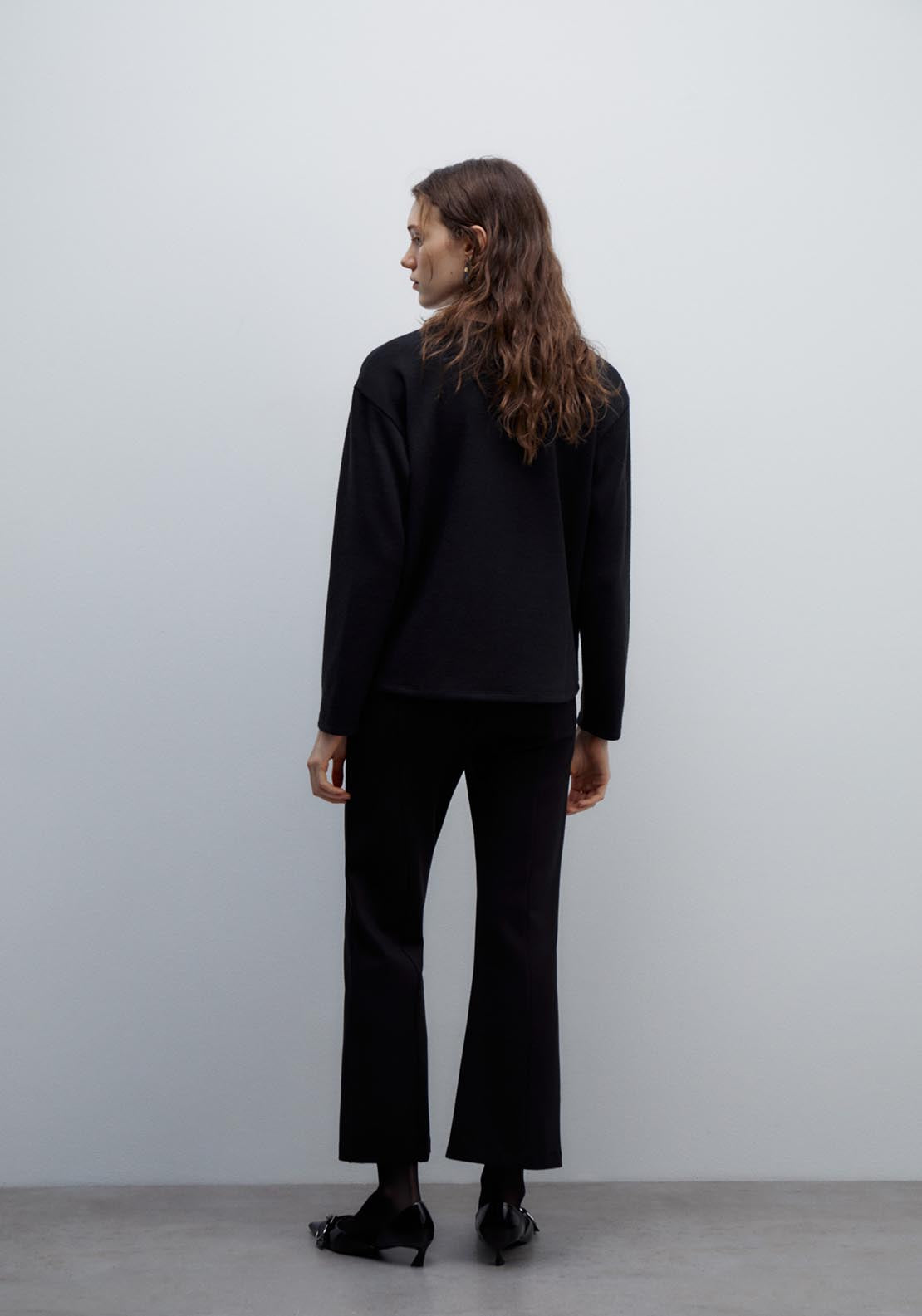 Sfera Buttons soft-touch long-sleeved T-shirt - Black 4 Shaws Department Stores