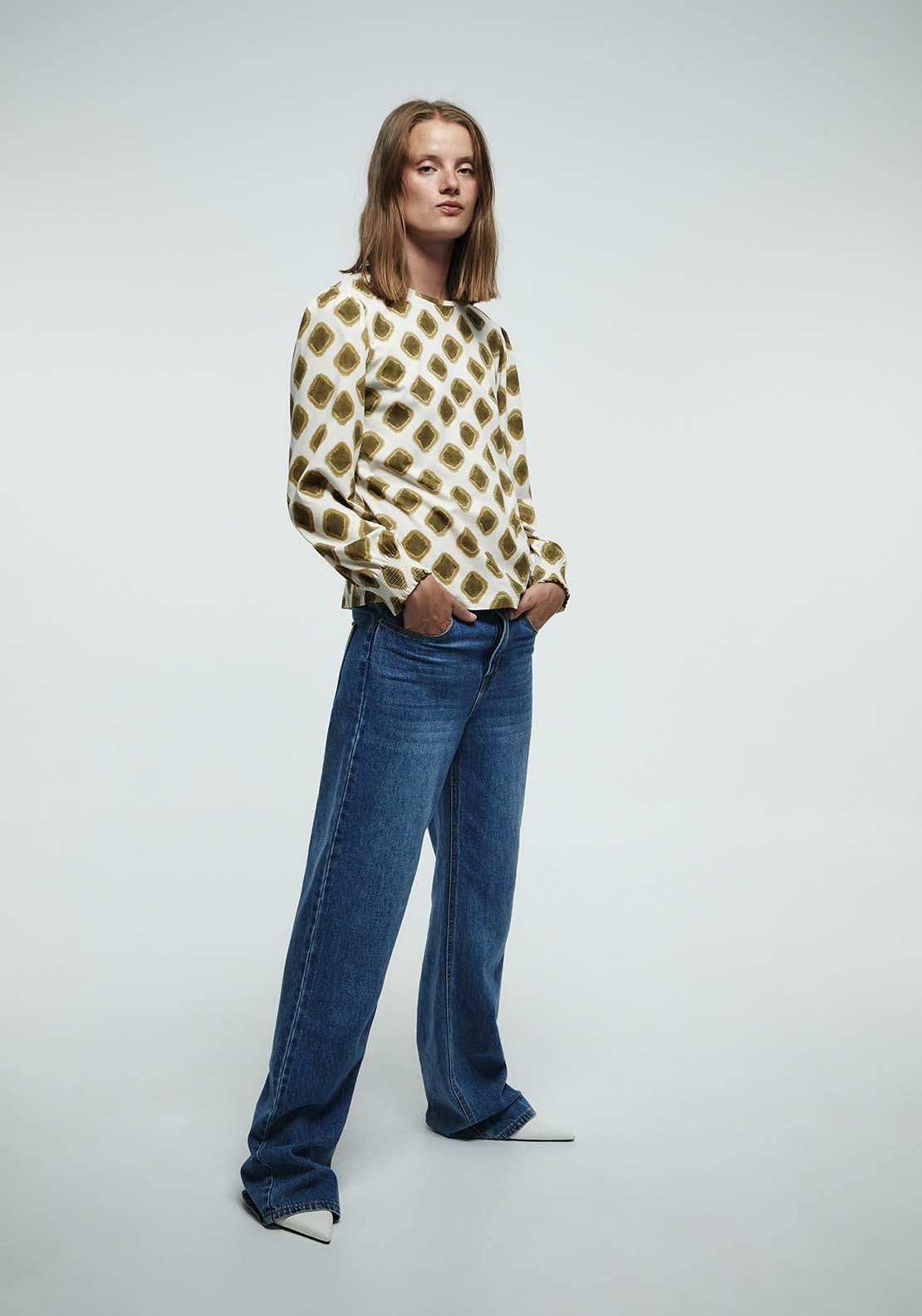 Printed Top - Cream