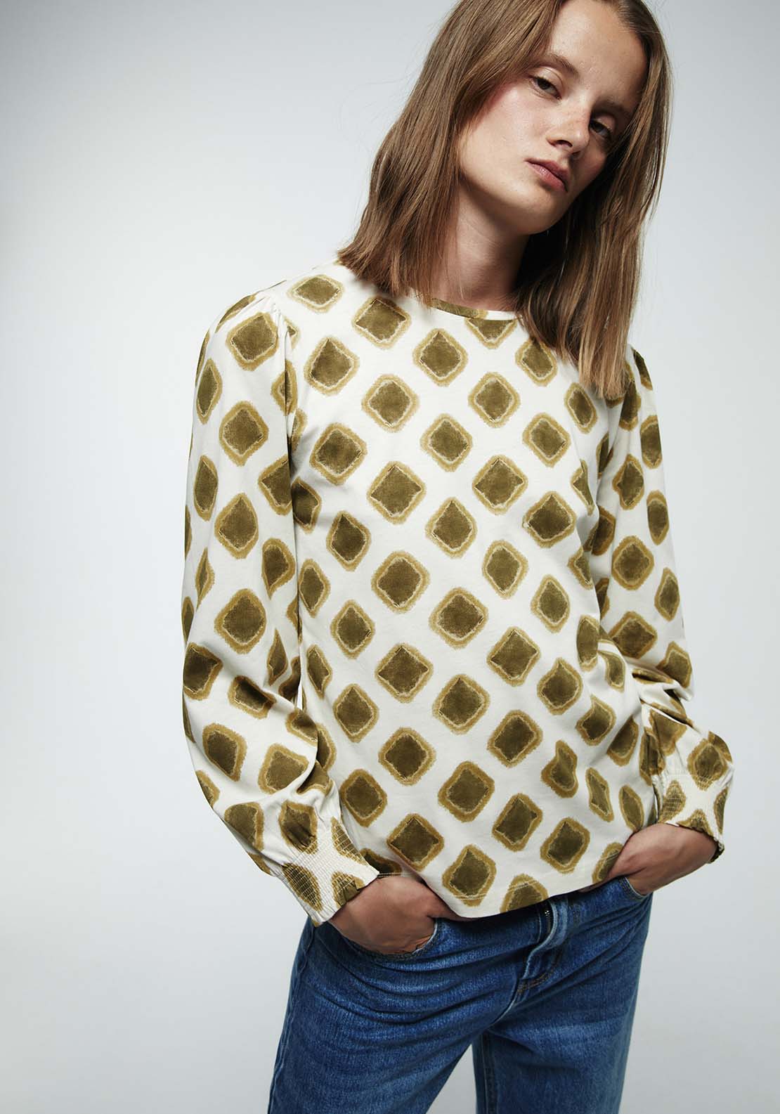 Printed Top - Cream