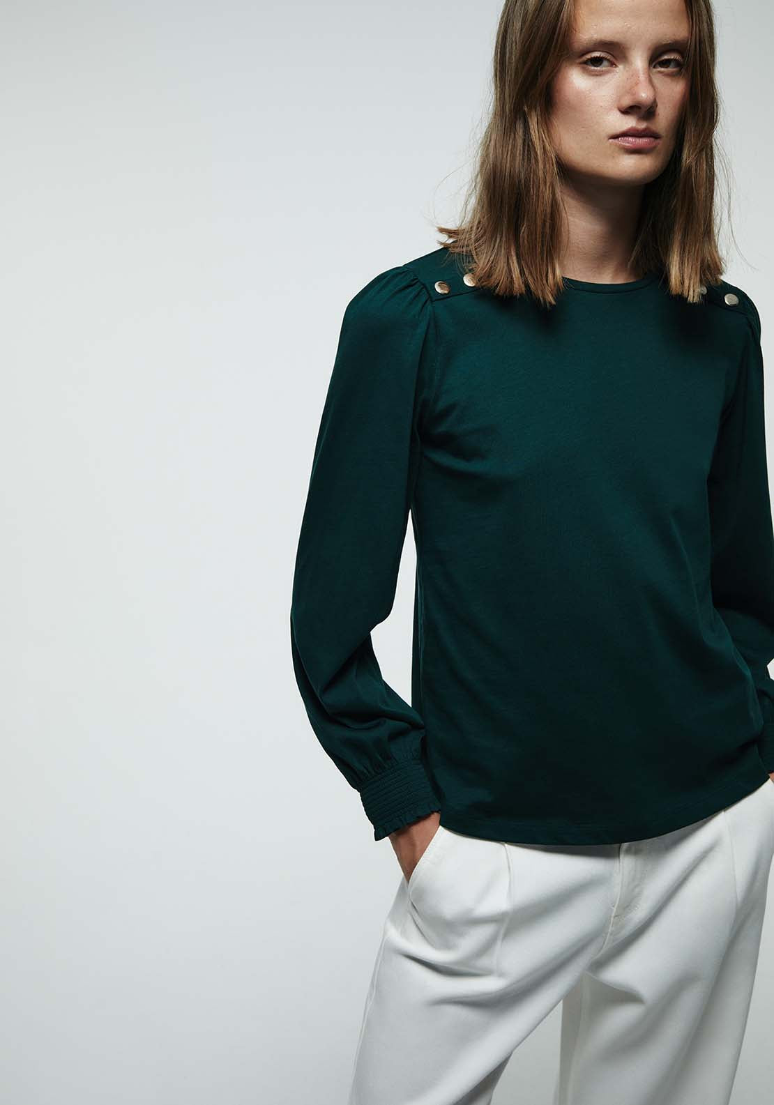 Buttons Plain Top - Green