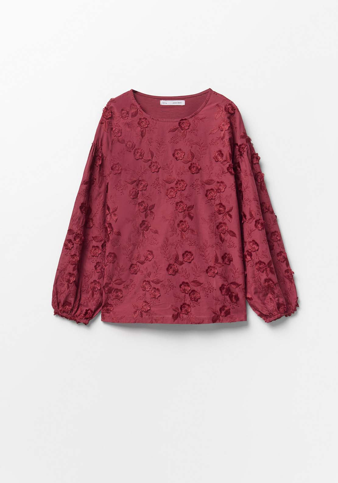 Embroidered Flowers Top - Purple