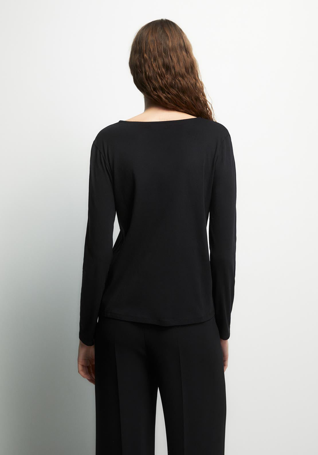 Adornment Detail Plain Top - Black
