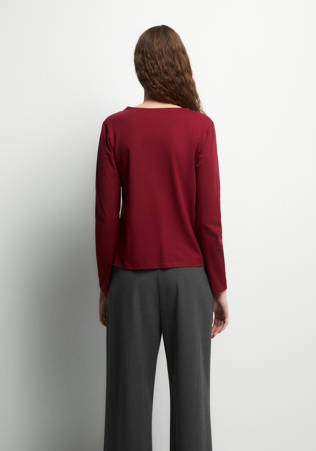 Adornment Detail Plain Top - Red