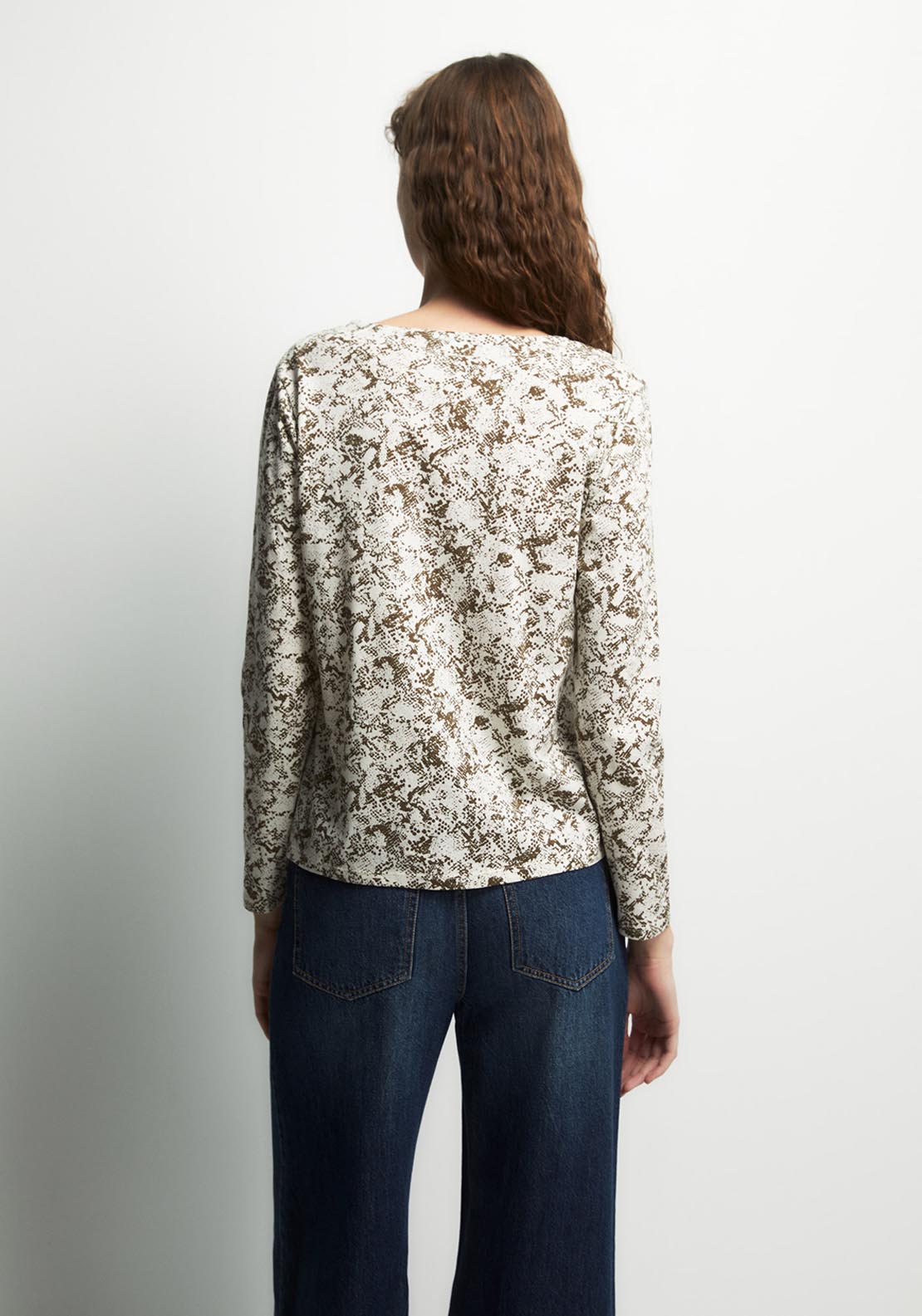 Long Sleeve Adornment Detail Top - Beige