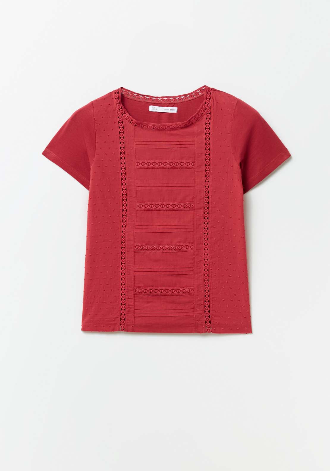 Sfera Short Sleeve Top - Red 5 Shaws Department Stores
