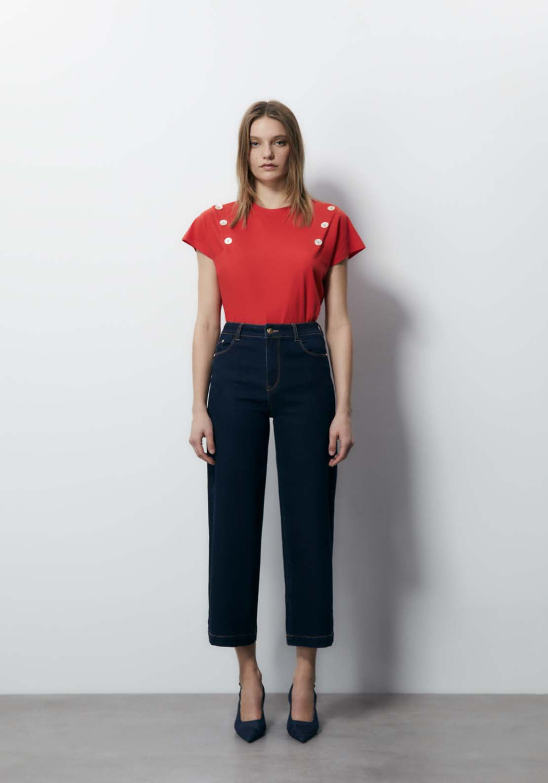 Sfera Short Sleeve Top - Red 3 Shaws Department Stores