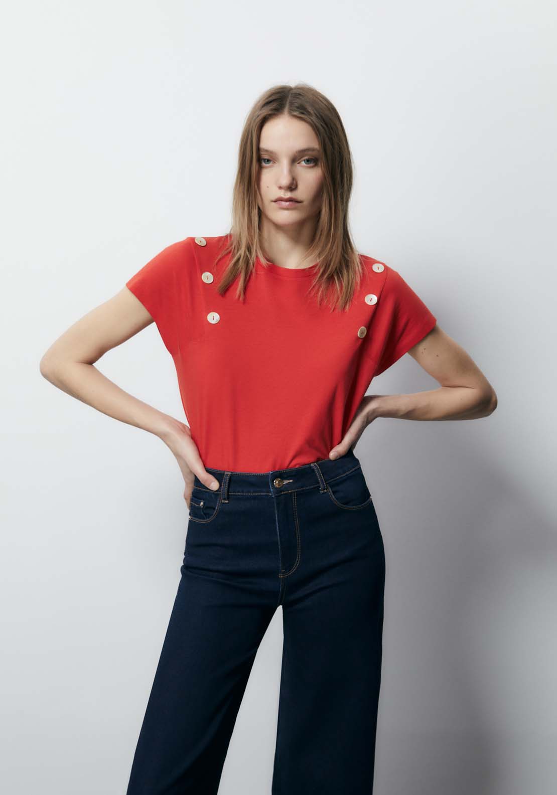 Sfera Short Sleeve Top - Red 1 Shaws Department Stores