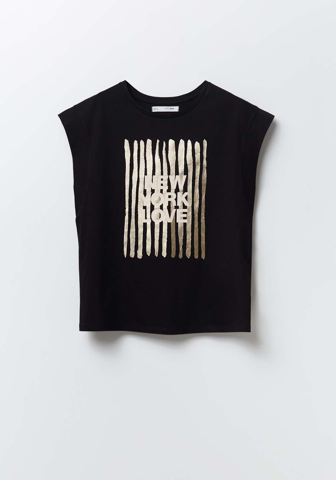 Sfera Foil Print T-Shirt - Black 5 Shaws Department Stores
