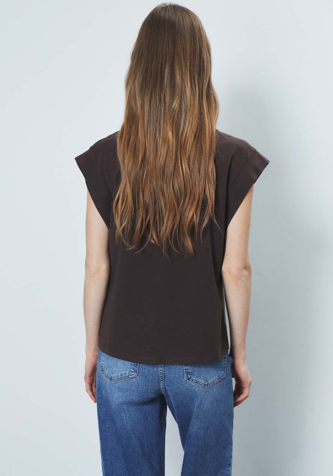 Sfera Foil Print T-Shirt - Chocolate 3 Shaws Department Stores
