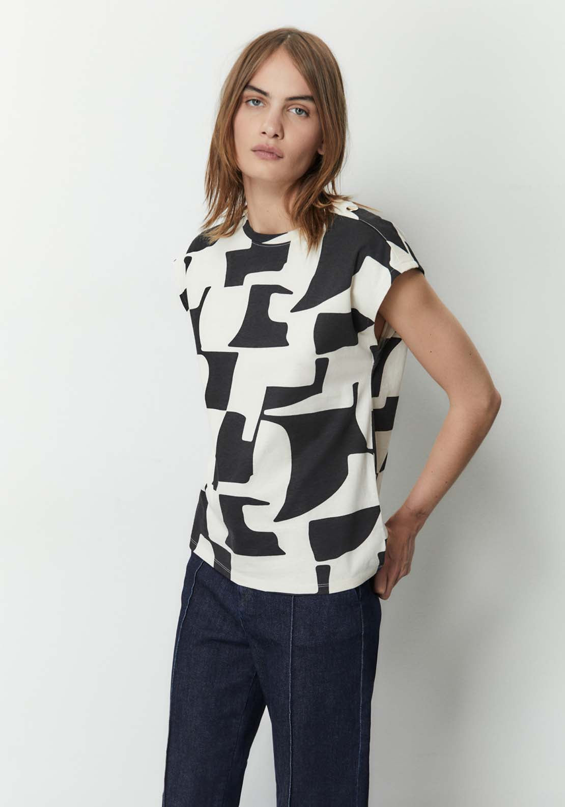 Sfera Printed Top - Black 2 Shaws Department Stores