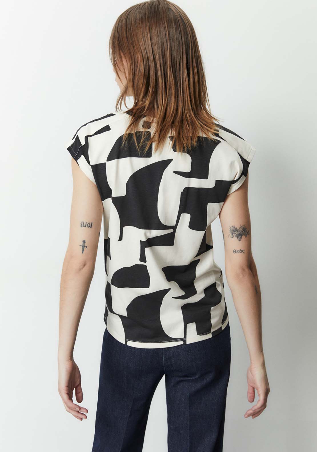 Sfera Printed Top - Black 3 Shaws Department Stores