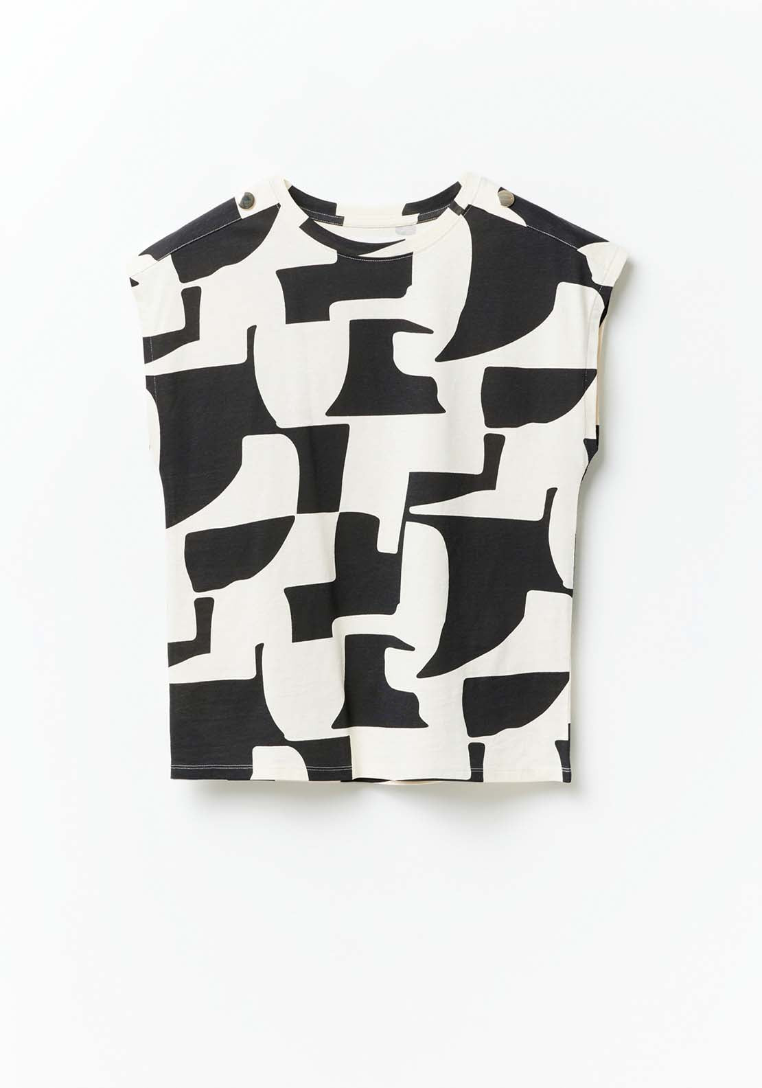 Sfera Printed Top - Black 6 Shaws Department Stores