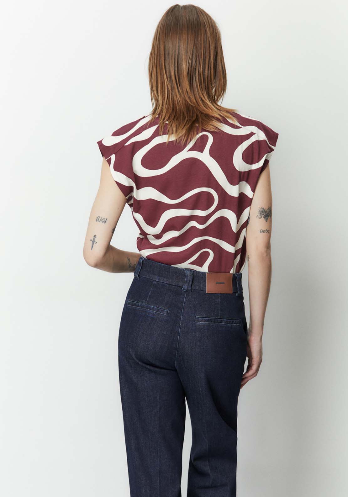 Sfera Printed Top - Burgundy 4 Shaws Department Stores