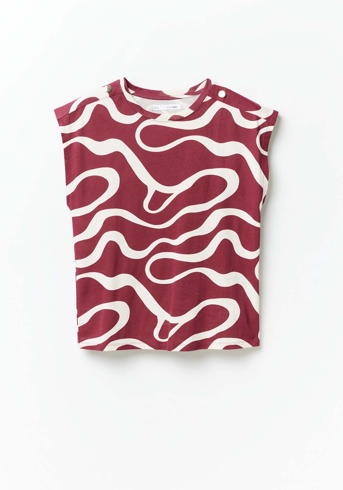 Sfera Printed Top - Burgundy 5 Shaws Department Stores