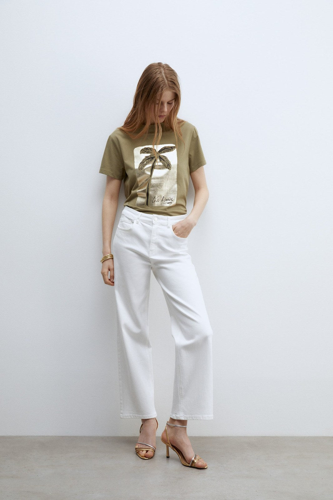 Sfera Motif T-shirt - Khaki 4 Shaws Department Stores