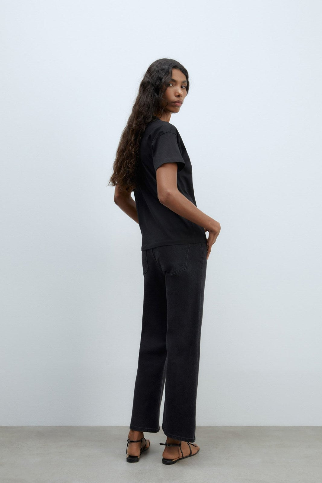 Sfera Embroidered silhouette T-shirt - Black 6 Shaws Department Stores