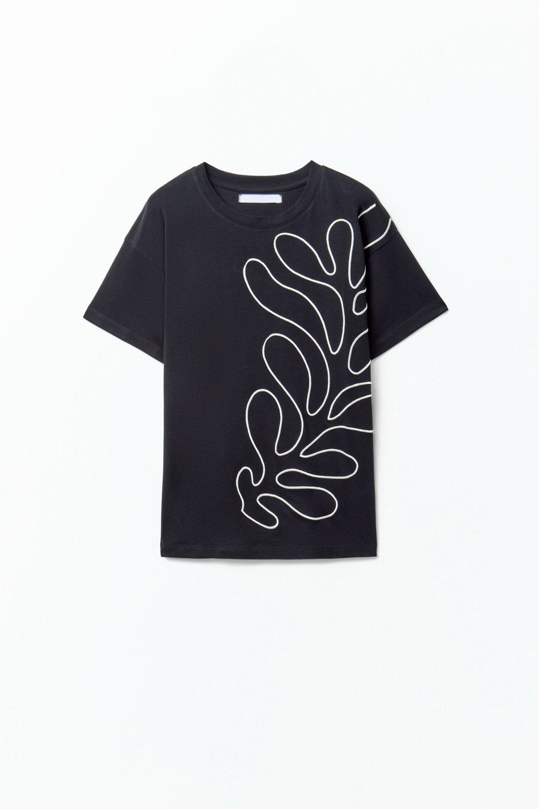 Sfera Embroidered silhouette T-shirt - Black 7 Shaws Department Stores