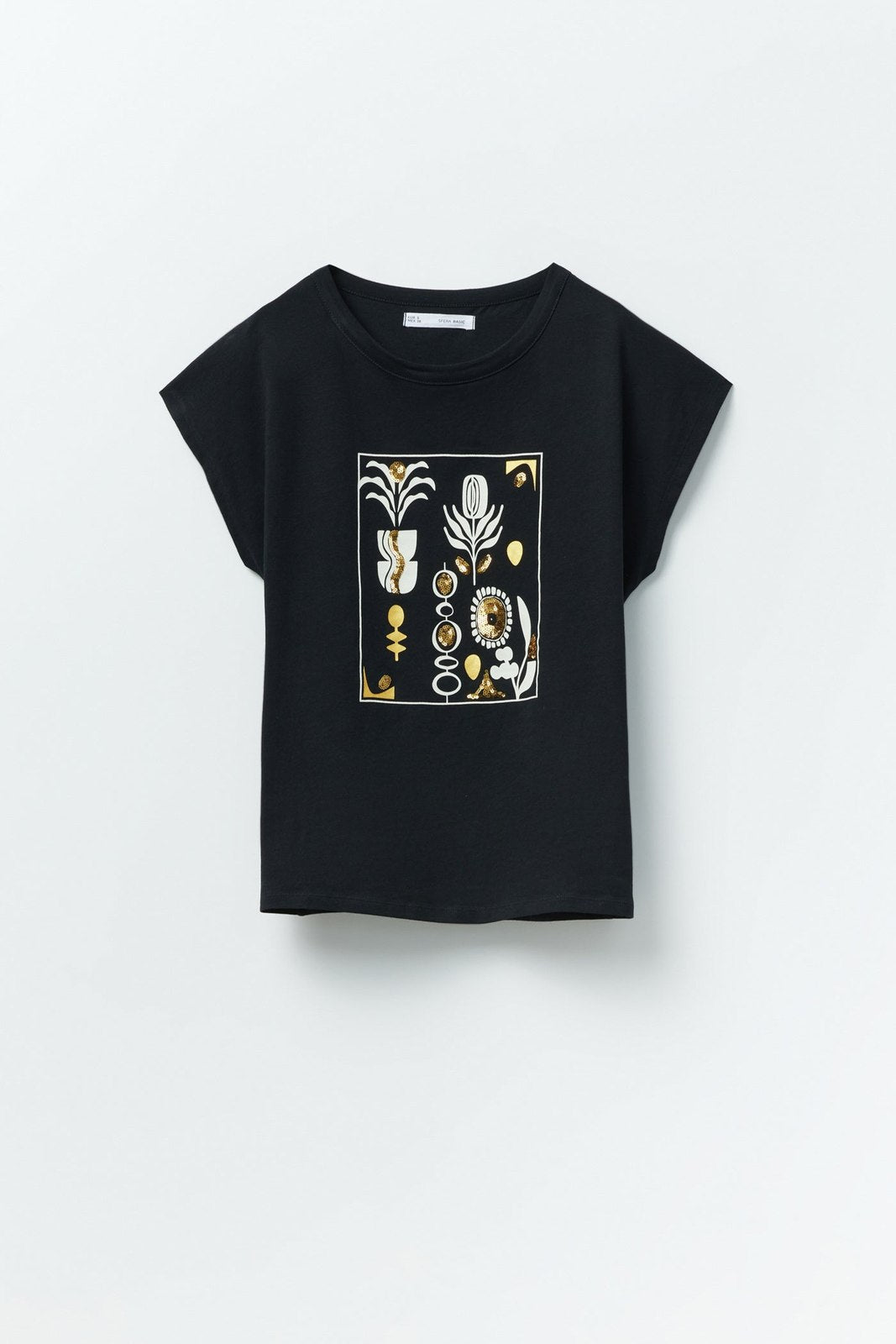 Sfera Sequins graphic print T-shirt - Black 6 Shaws Department Stores