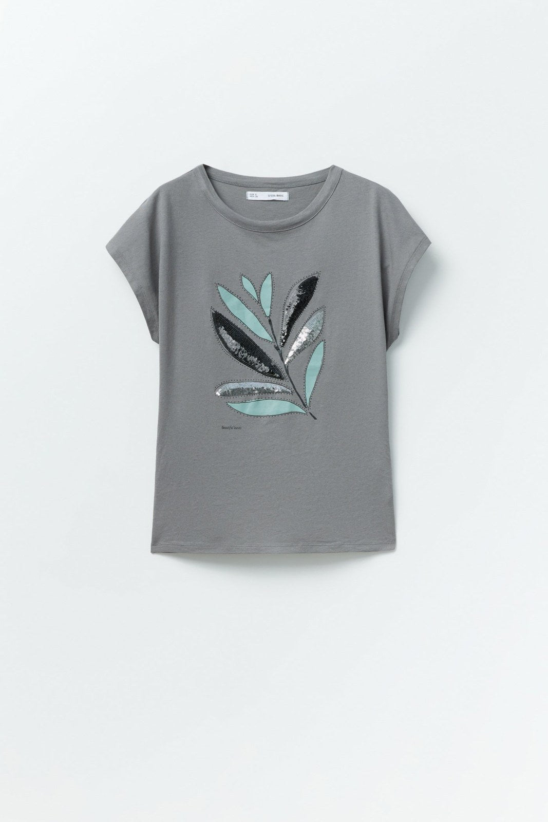 Sfera Sequins graphic print T-shirt - Medium Grey 6 Shaws Department Stores