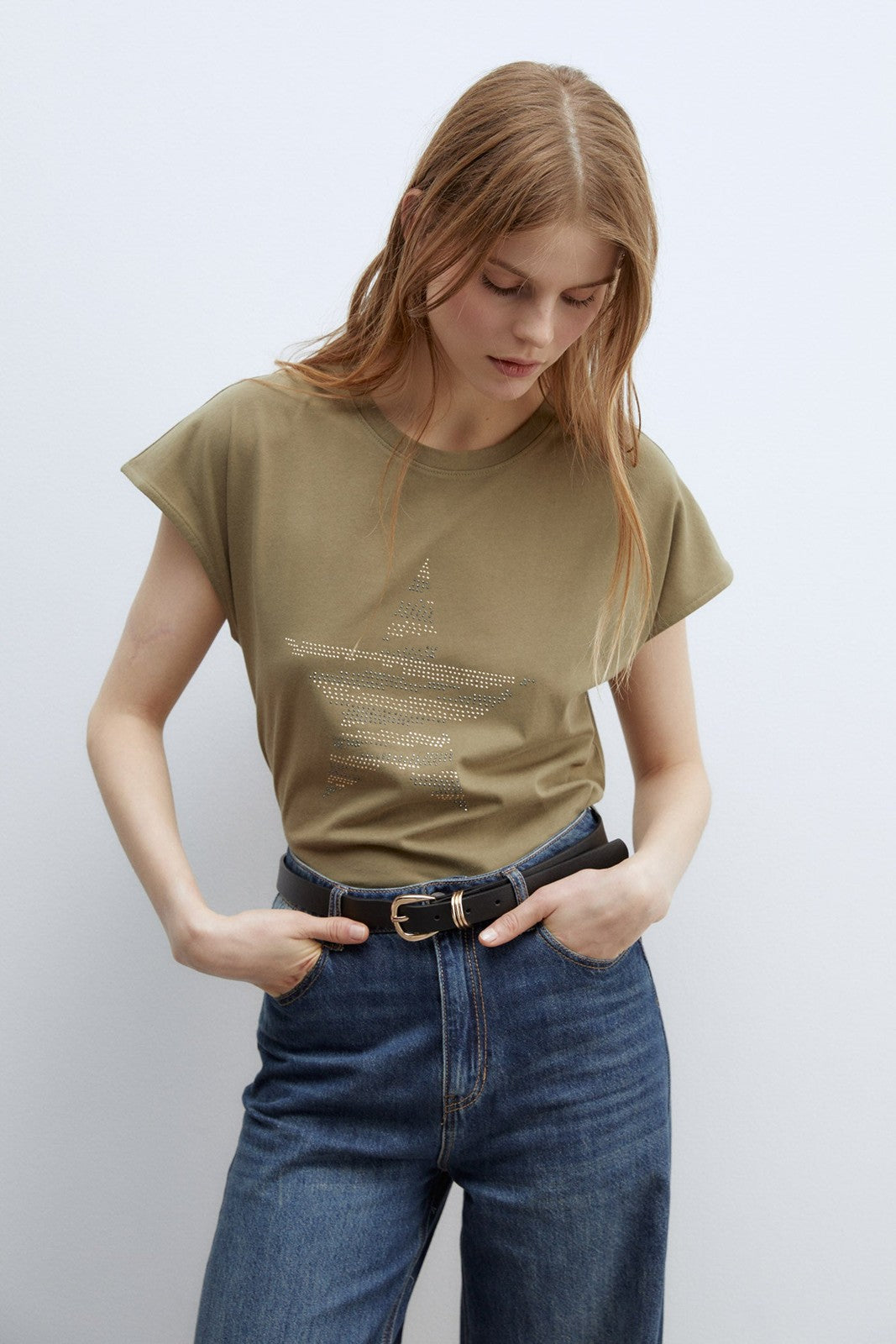 Sfera Motif T-shirt - Khaki 1 Shaws Department Stores