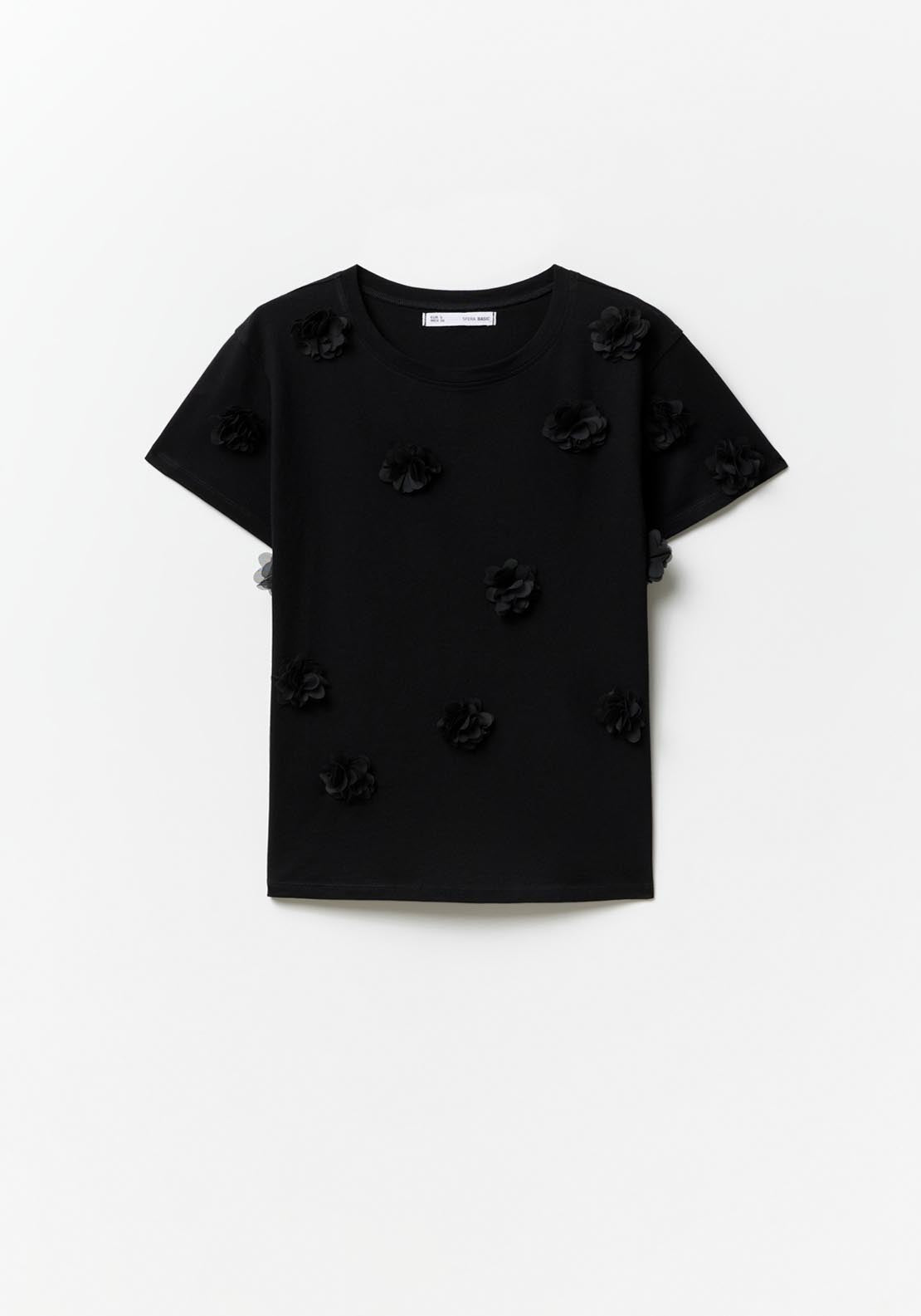 Sfera Flowers T-shirt - Black 6 Shaws Department Stores
