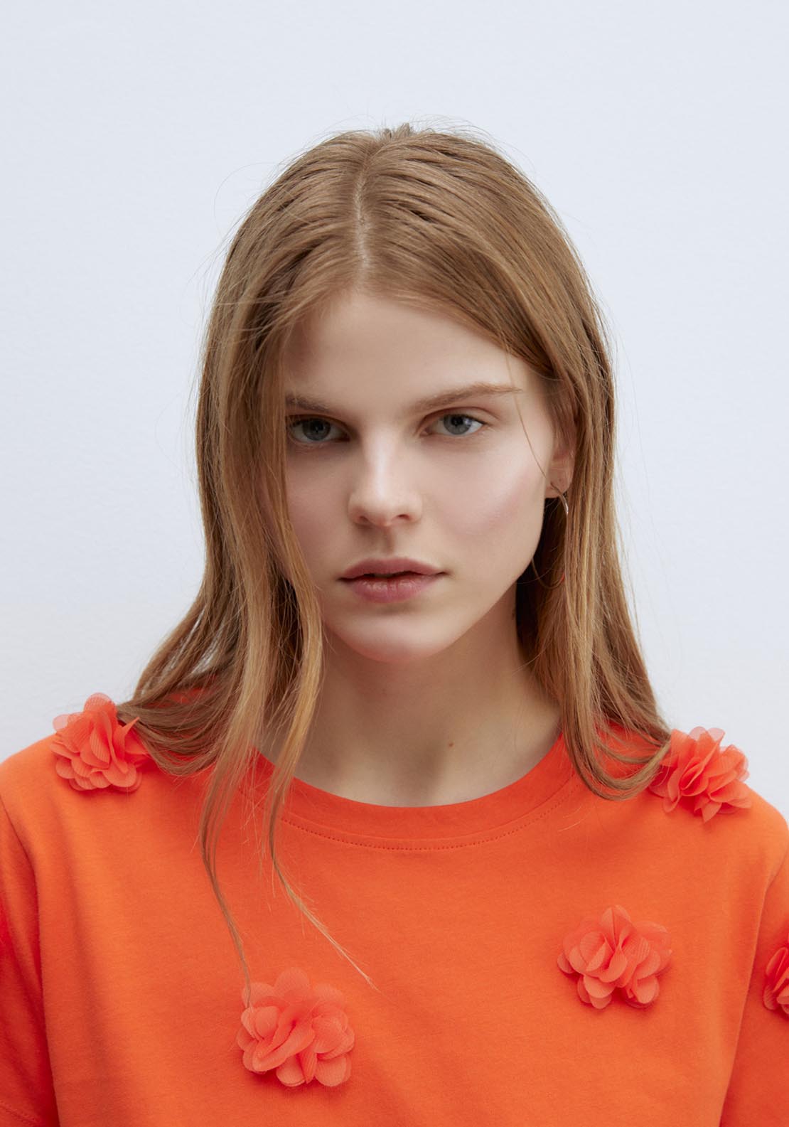 Sfera Flowers T-shirt - Orange 4 Shaws Department Stores