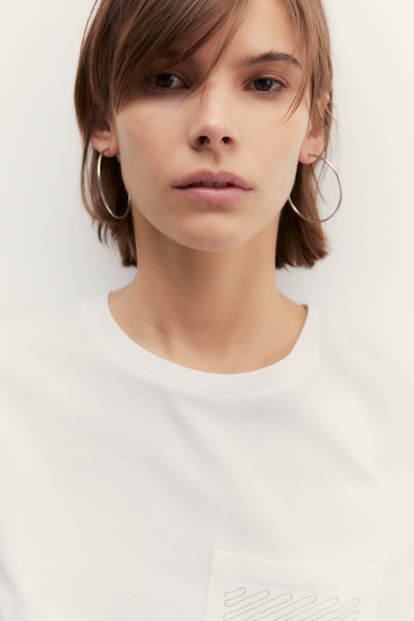 Sfera Sparkly pocket T-shirt - Ecru 2 Shaws Department Stores