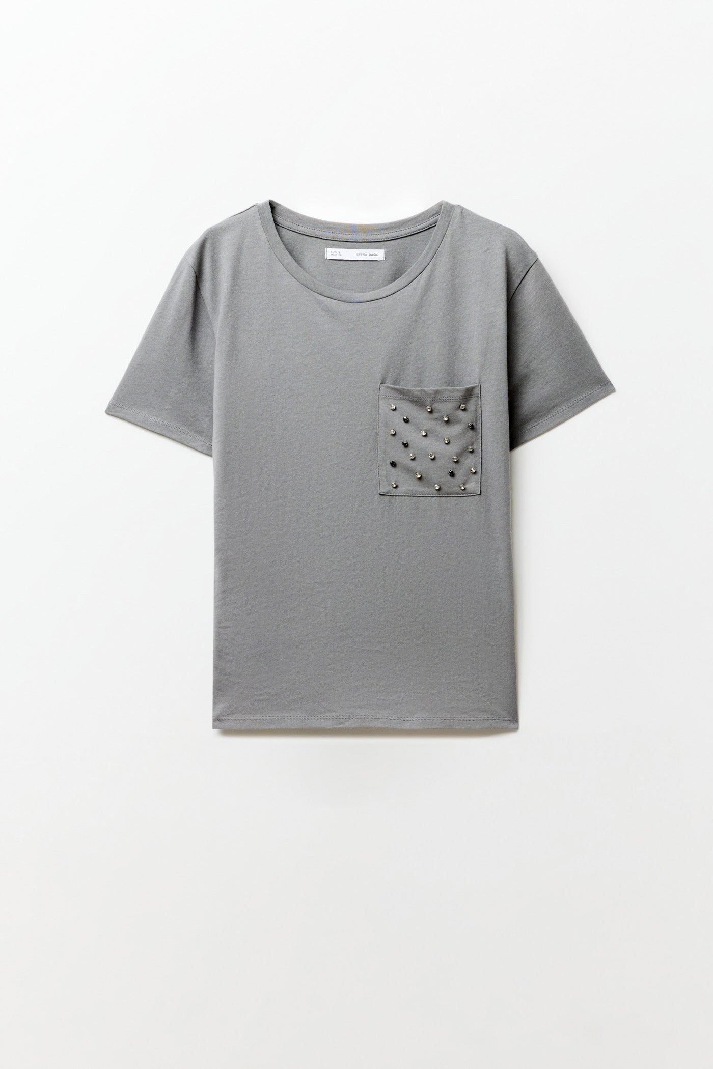 Sfera Sparkly pocket T-shirt - Grey Medium 6 Shaws Department Stores
