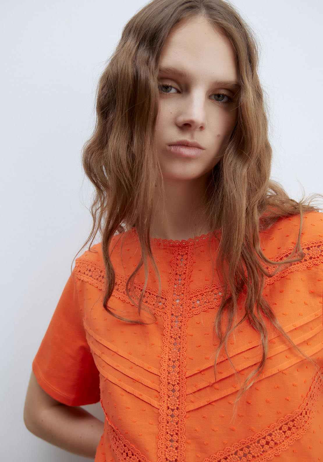 Sfera Plumetis T-Shirt - Orange 4 Shaws Department Stores