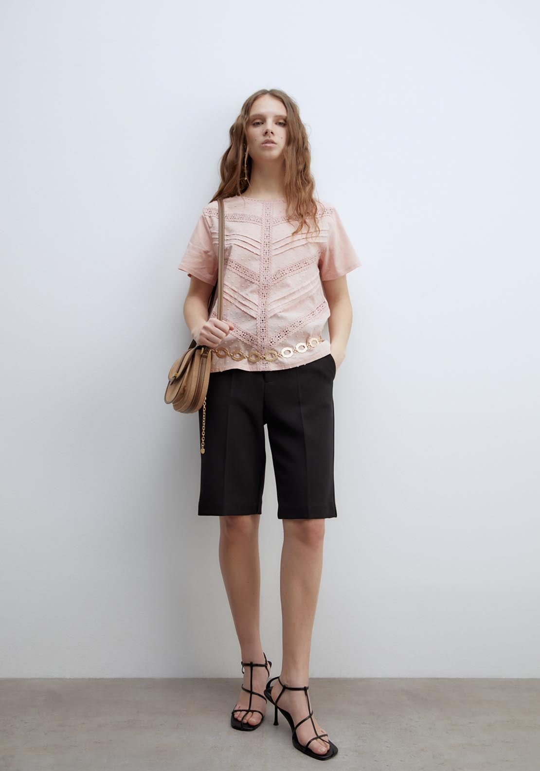 Sfera Plumetis T-Shirt - Pink Pale 5 Shaws Department Stores