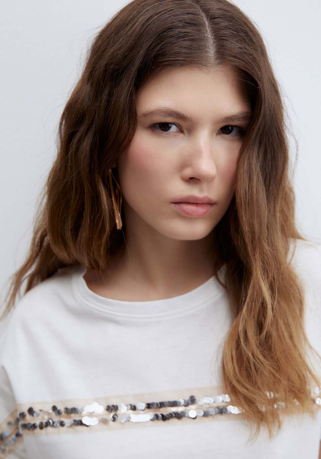 Sequin Embellishment T-Shirt - White