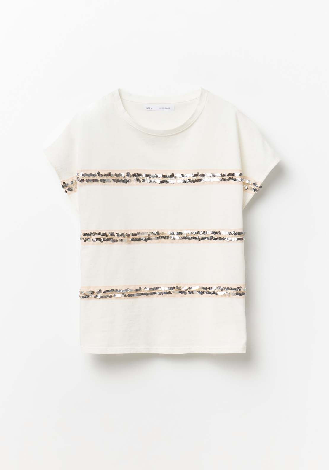 Sequin Embellishment T-Shirt - White