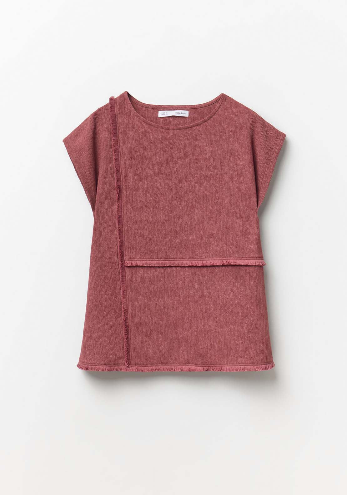 Textured Fringe Top - Red