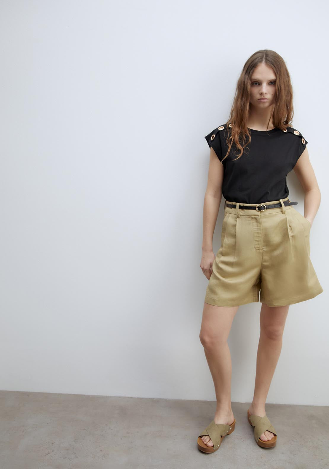 Sfera Metallic Eyelets T-Shirt - Black 5 Shaws Department Stores
