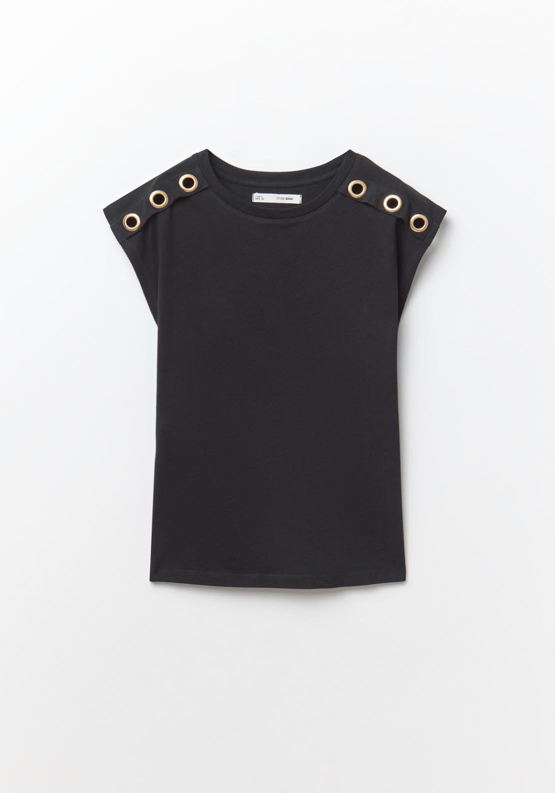 Sfera Metallic Eyelets T-Shirt - Black 6 Shaws Department Stores