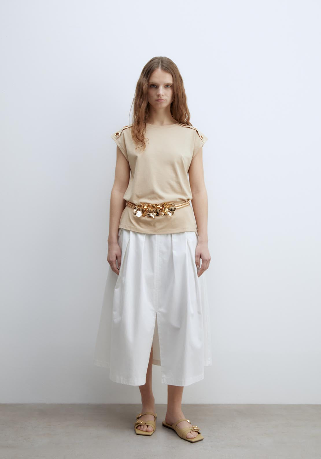 Sfera Metallic Eyelets T-Shirt - Toasted 5 Shaws Department Stores