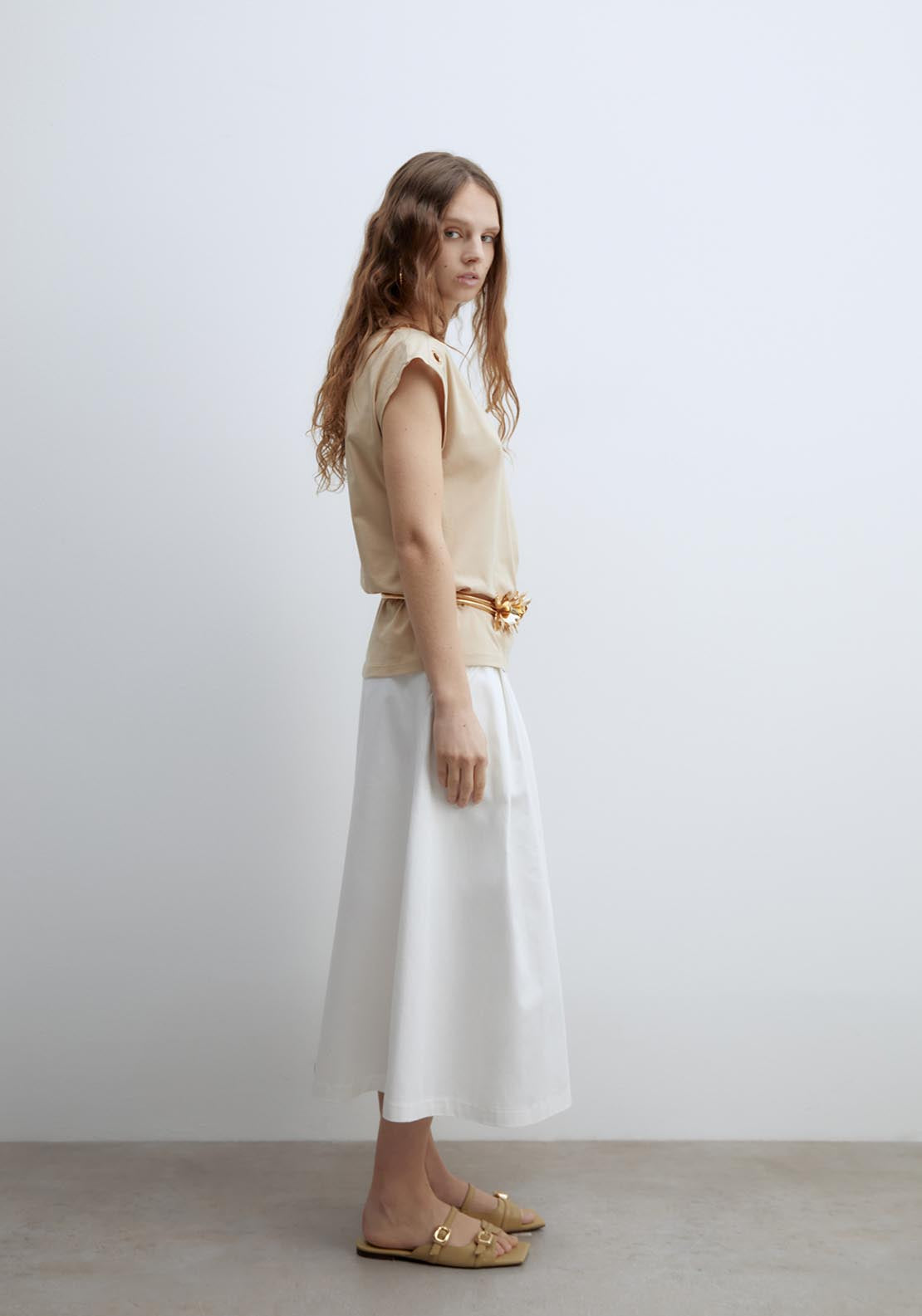 Sfera Metallic Eyelets T-Shirt - Toasted 3 Shaws Department Stores