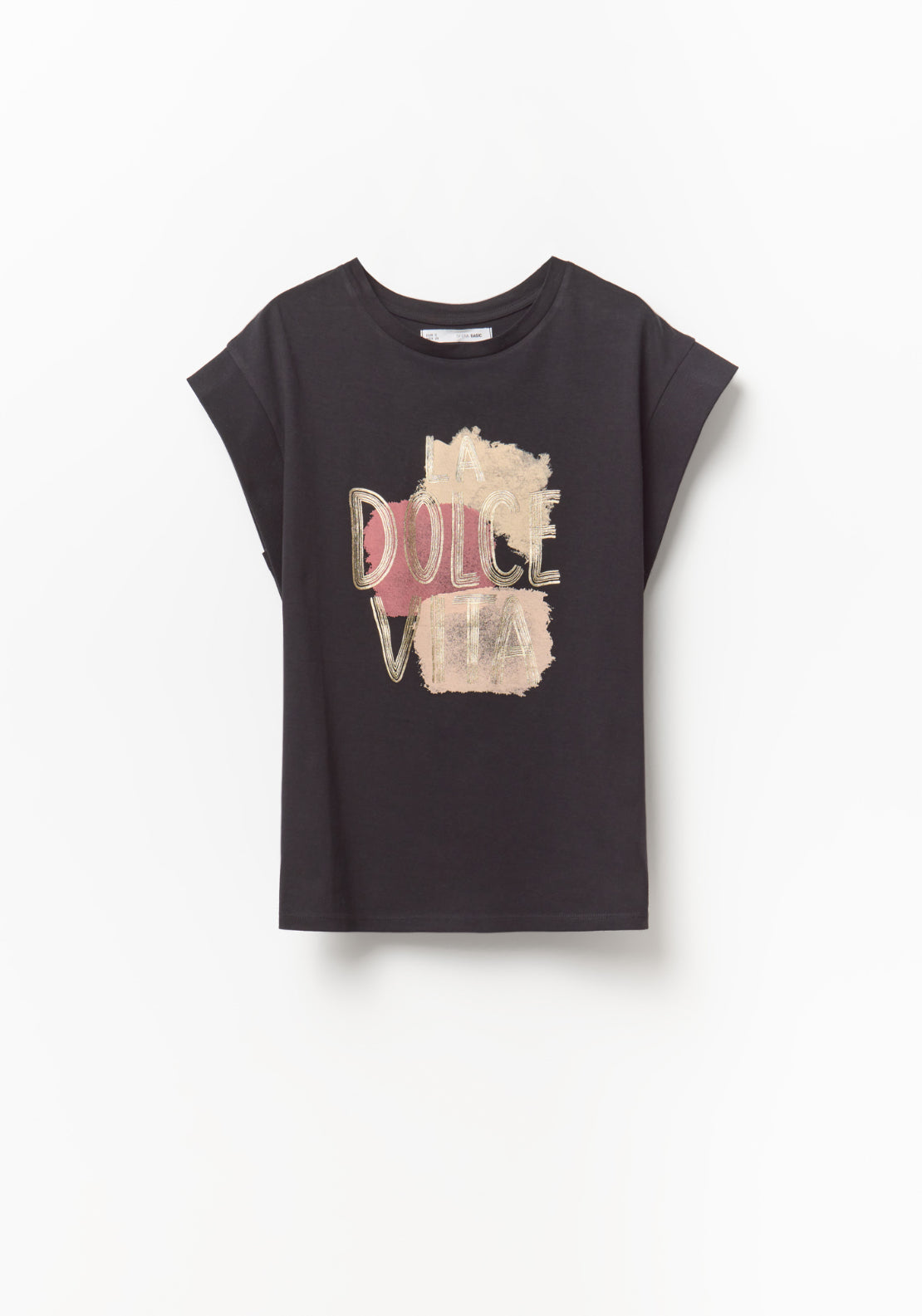 Front Graphic Top - Black