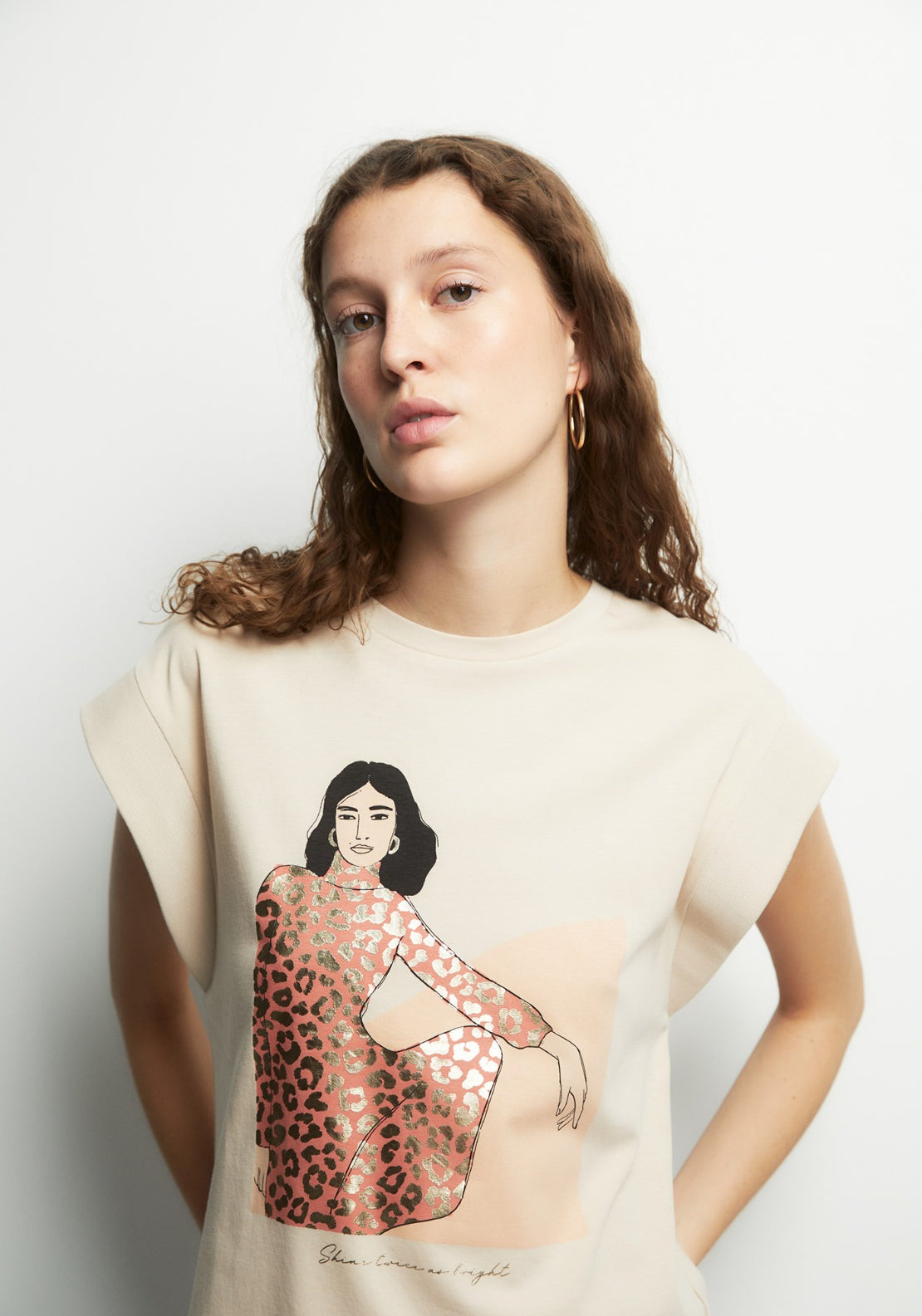 Front Graphic Top - Beige