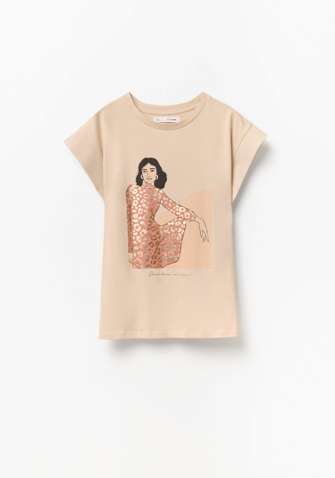Front Graphic Top - Beige