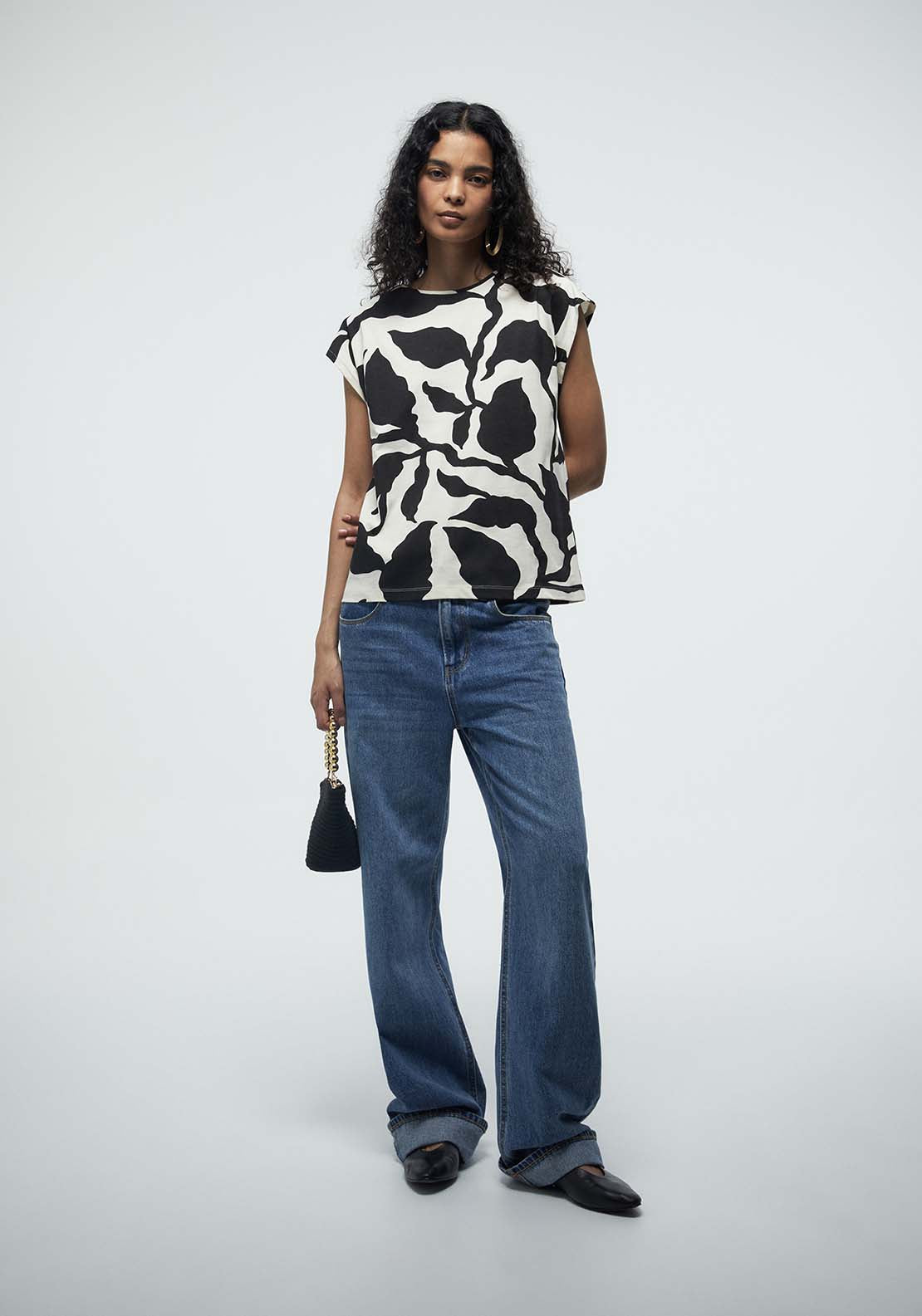 Basic Printed T-Shirt - Black
