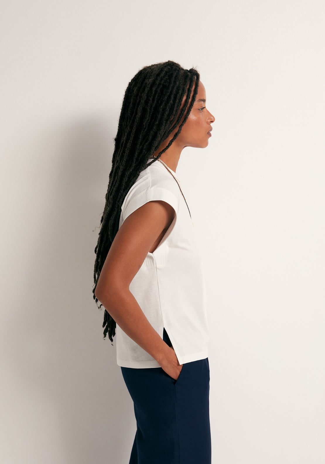Plain Basic Cap Sleeve T-Shirt - White