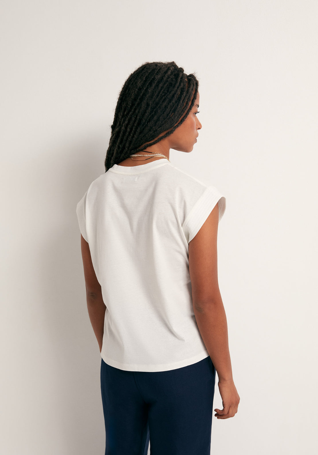 Plain Basic Cap Sleeve T-Shirt - White