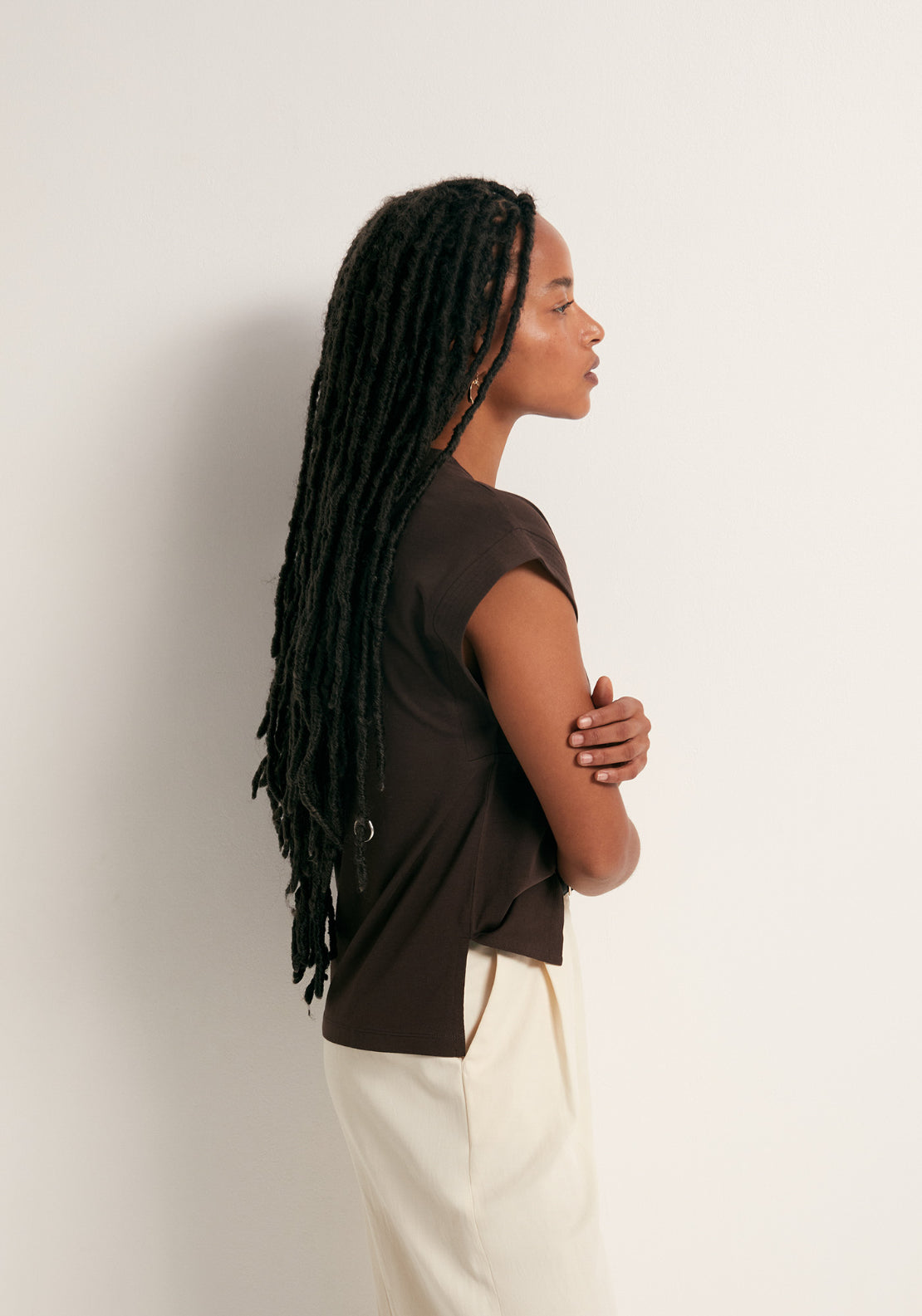 Plain Basic T-Shirt - Brown