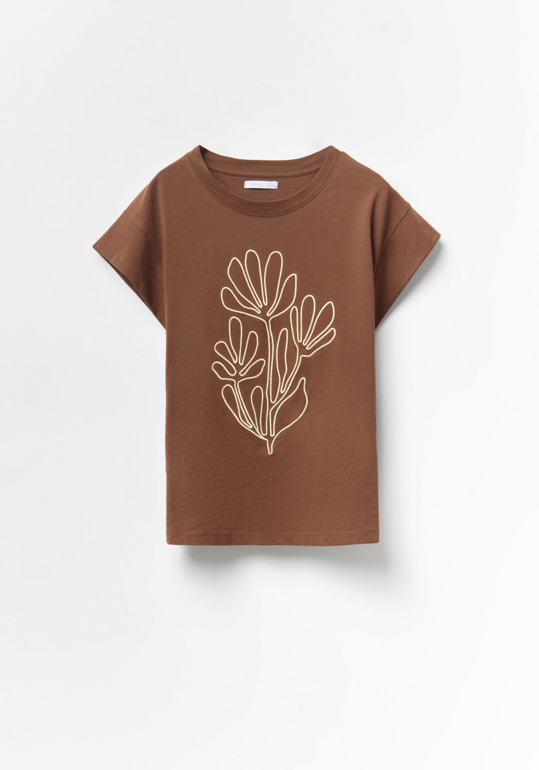 Embroidered Silhouette T-Shirt - Brown