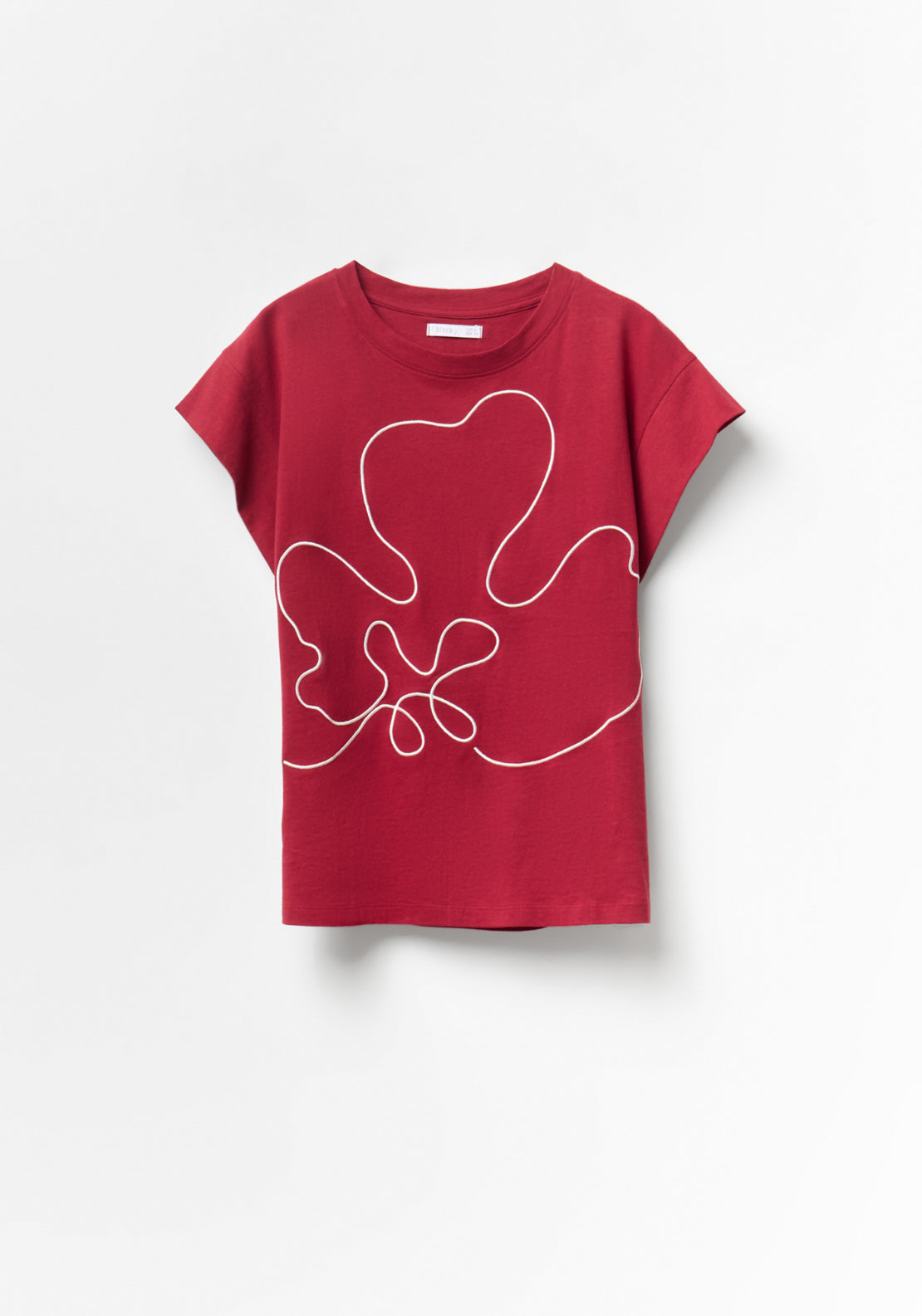 Embroidered Silhouette T-Shirt - Red